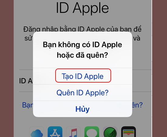 Tạo ID apple