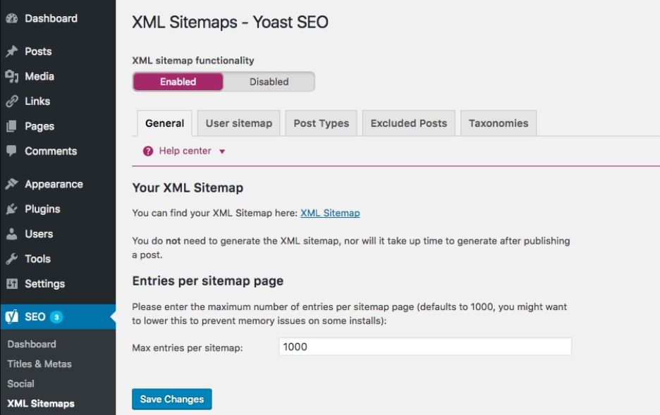 Tạo XML Sitemap bằng Yoast SEO
