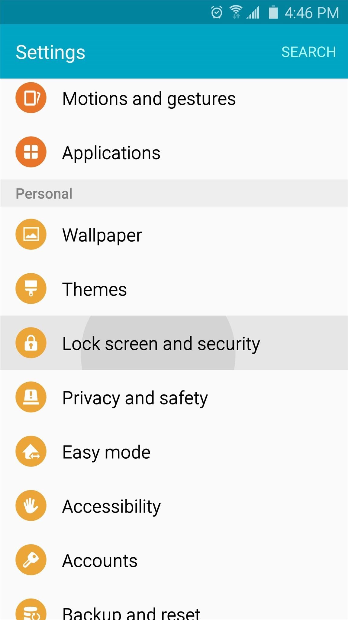 Chọn Lock screen and security